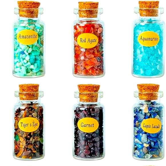 12 pc set - Bottles of Chakra Healing Crystal Chips. 12 diff. colors/crystals - Picture 9 of 9